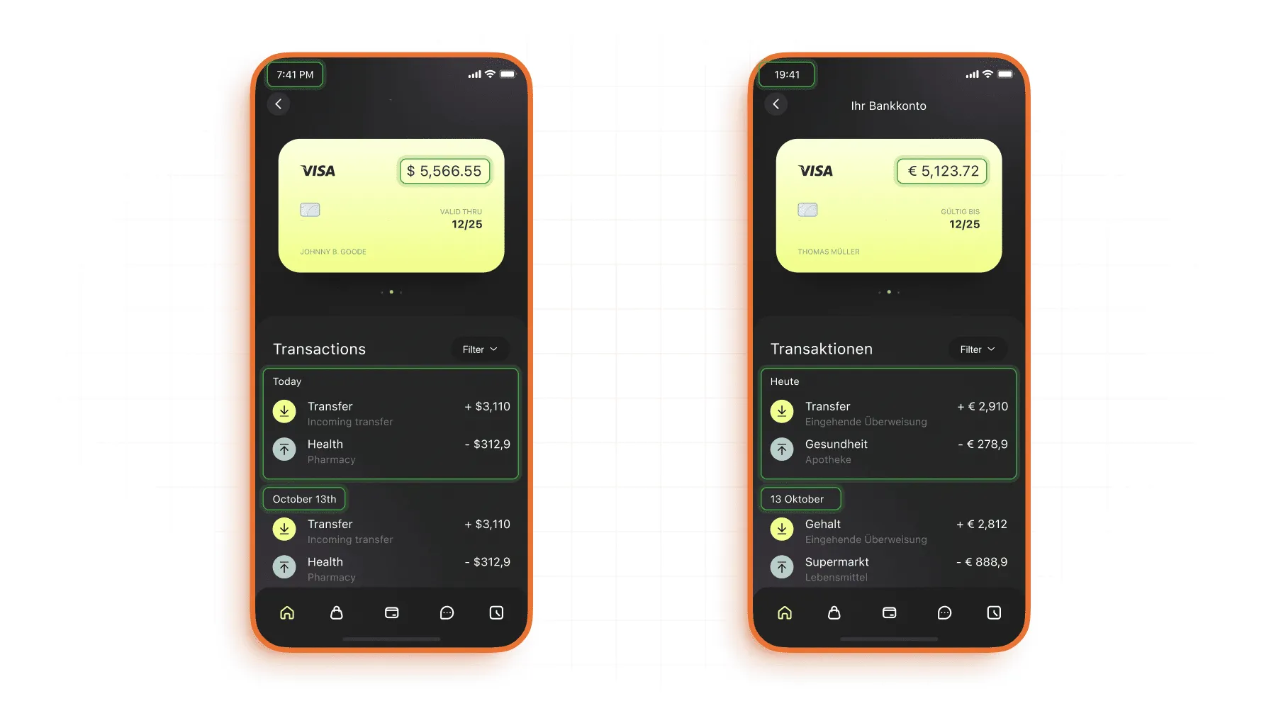 Bank app localization